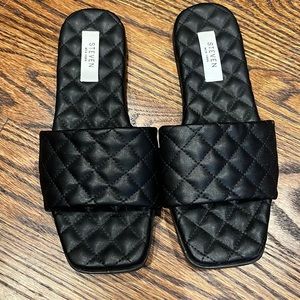 Black quilted sandal